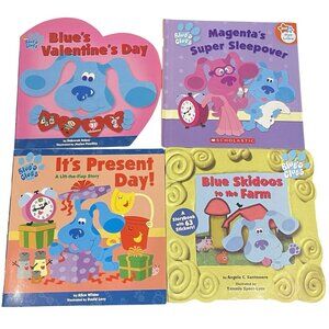 Blues Clues Story Book Lot Lift the Flap Sticker Steve Scholastic 90s Y2K